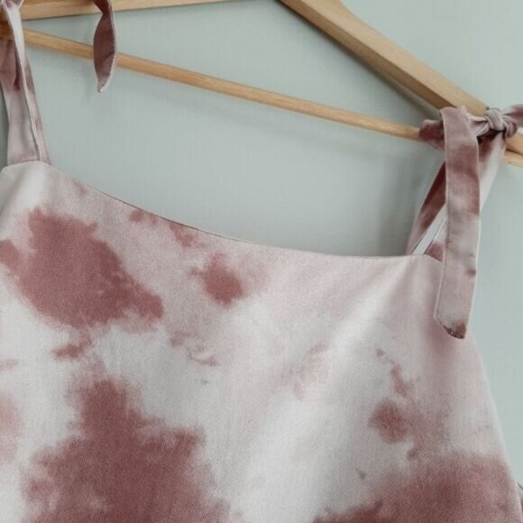 RIPZONE Tie-Dye Pink Tie Shoulder Tank Top Smocked Back Sz XL - Picture 5 of 13